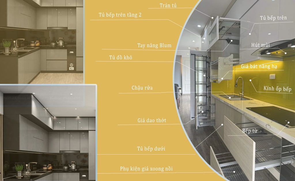 Kết cấu tủ bếp nhựa Picomat