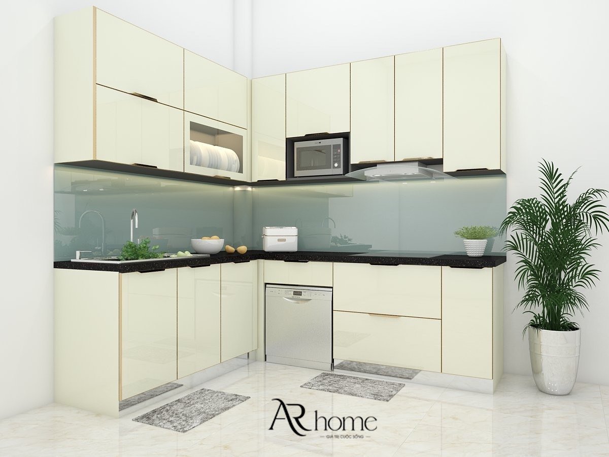 Tủ bếp inox 304 cánh Melamine An Cường