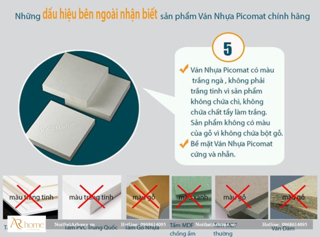 Dấu hiệu nhận biết tủ bếp nhựa picomat cánh phủ acrylic chính hãng