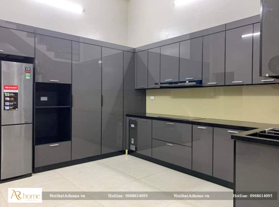 Tủ bếp inox cánh Acrylic màu sắc đa dạng