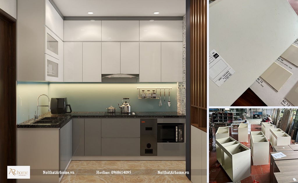 Cấu tạo đặc điểm của tủ bếp phủ Acrylic