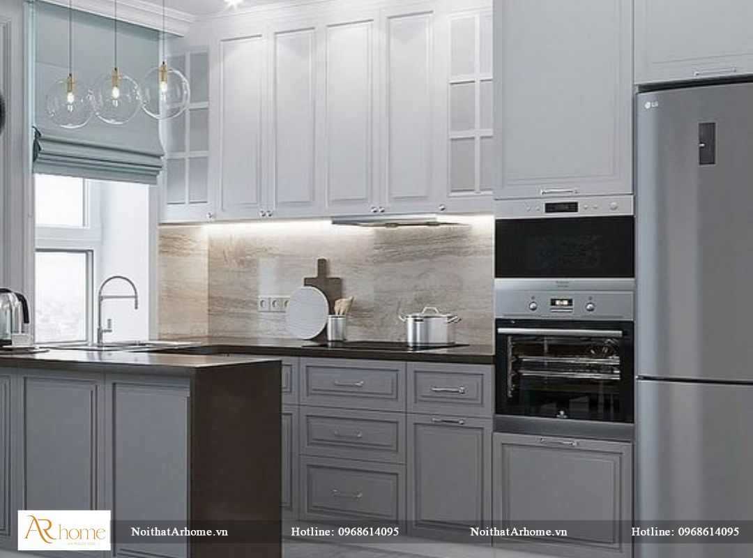 Đặc điểm của cánh tủ bếp tân cổ điển