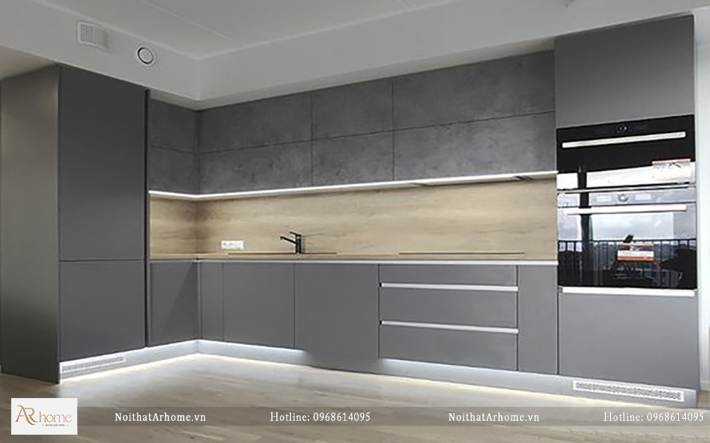 Đặc điểm nổi bật về tủ bếp acrylic màu xám