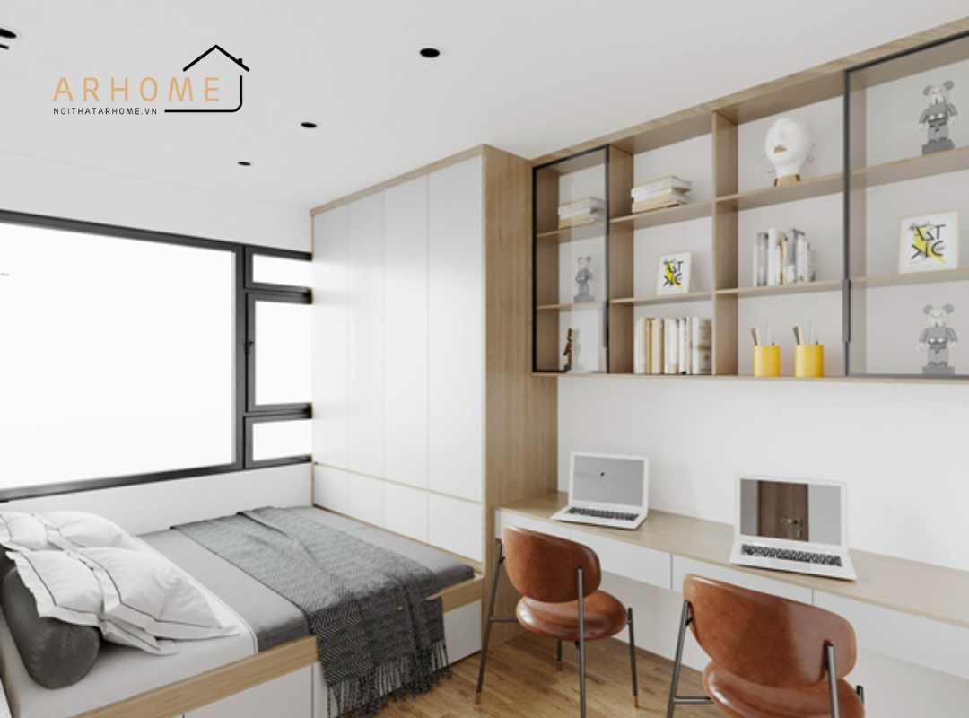 Giường ngủ kết hợp ngăn kéo thông minh và tủ quần áo