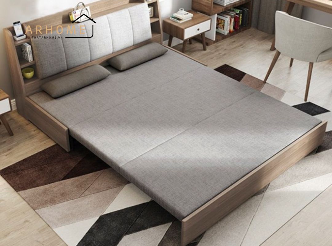 Giường ngủ thiết kế phá cách giá rẻ bọc nệm đầu giường