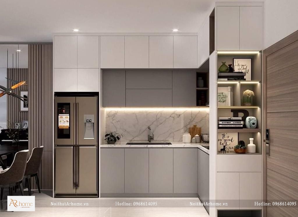 Thiết kế phá cách của mẫu tủ bếp acrylic