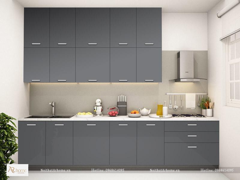 Mẫu tủ bếp nhựa Acrylic có ngăn kéo linh hoạt