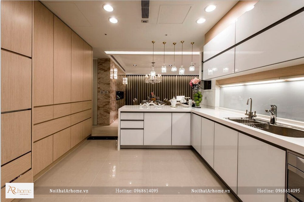 Ưu điểm của mẫu tủ bếp cánh acrylic