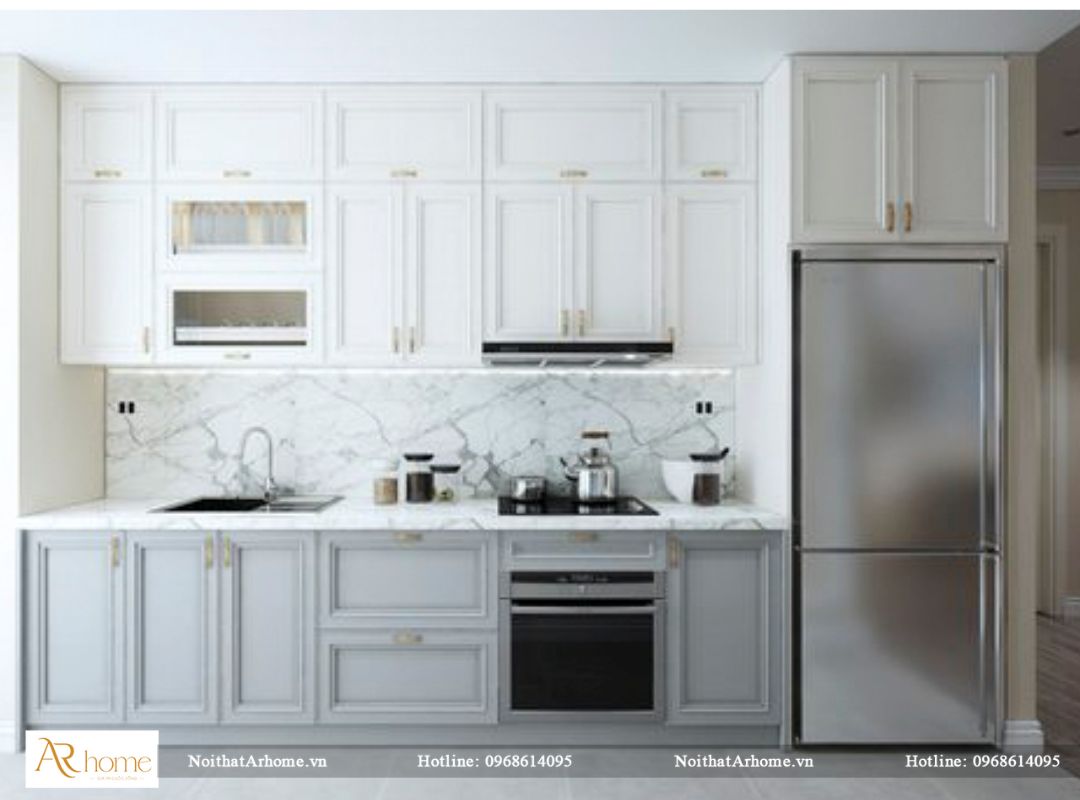 Thiết kế phòng bếp tân cổ điển phù hợp với diện tích nhỏ