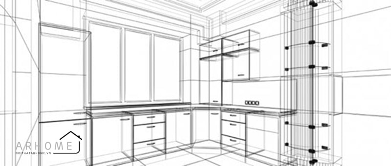 Cấu tạo mẫu tủ bếp chữ L đẹp