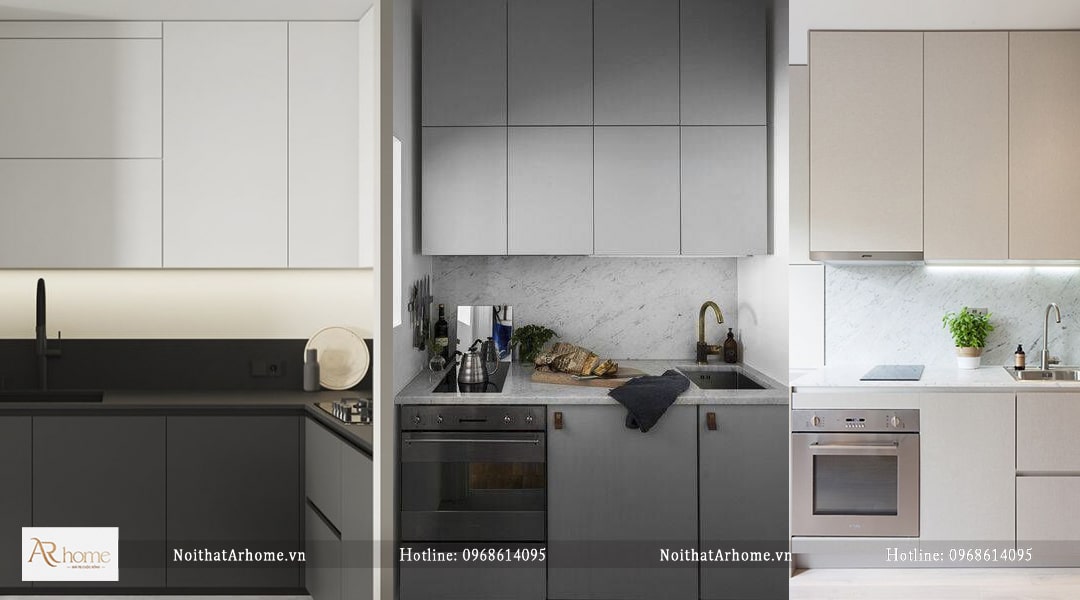 Tủ bếp Acrylic hình chữ I giá rẻ