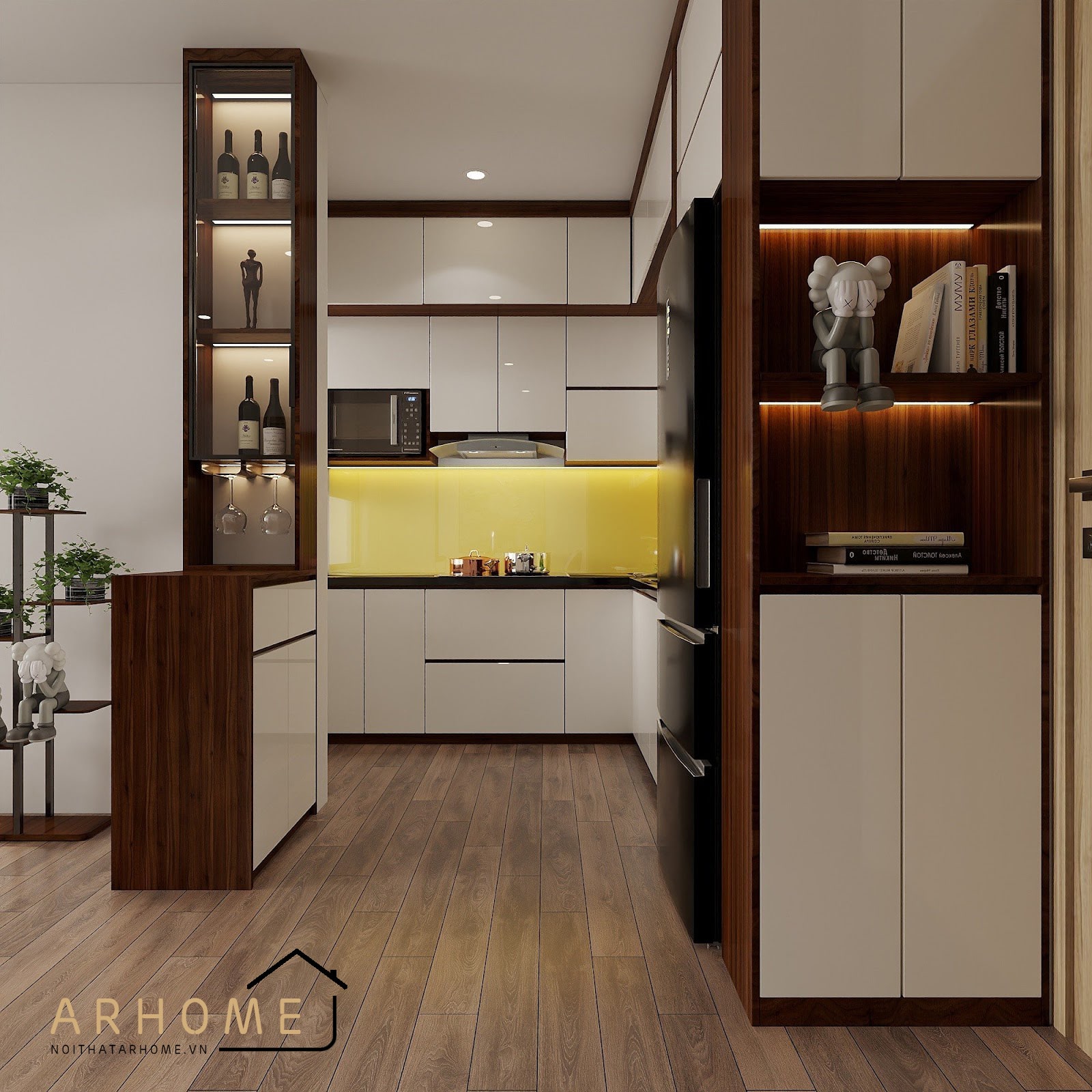 Thiết kế bếp hình chữ U hiện đại