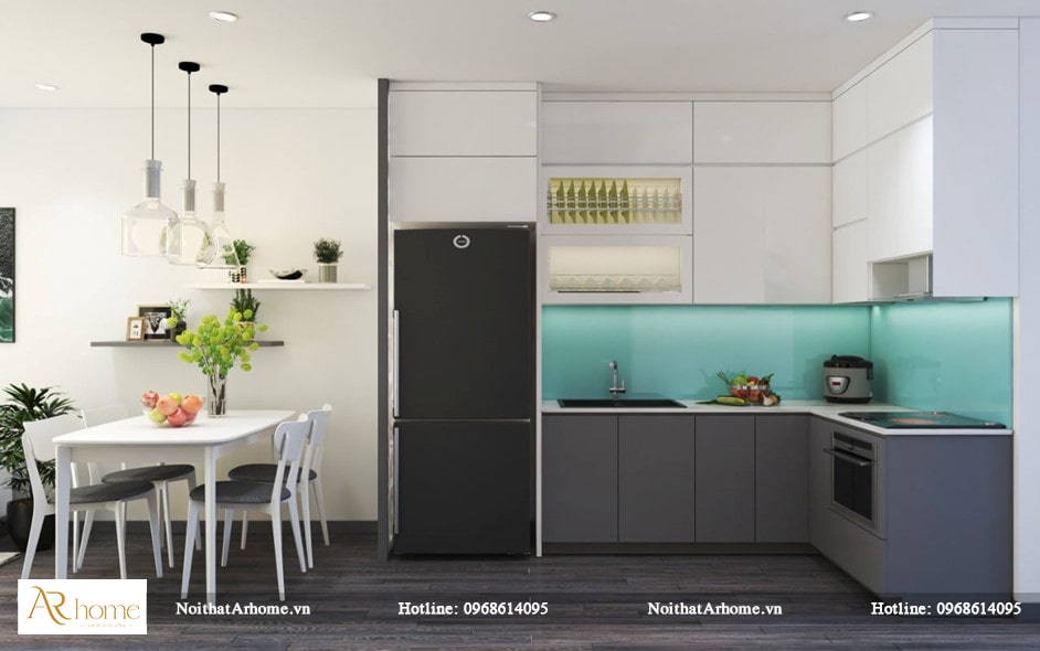 Thiết kế tủ bếp chữ L giúp tối ưu không gian sử dụng