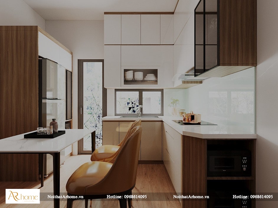 Thiết kế tủ bếp chữ I - Căn bếp đẹp cho ngôi nhà nhỏ