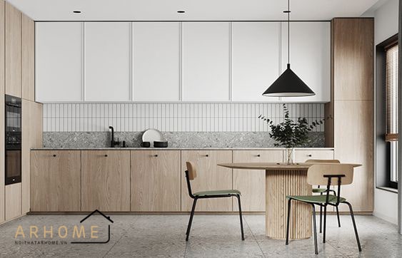 Thiết kế tối giản cho tủ bếp hình chữ L