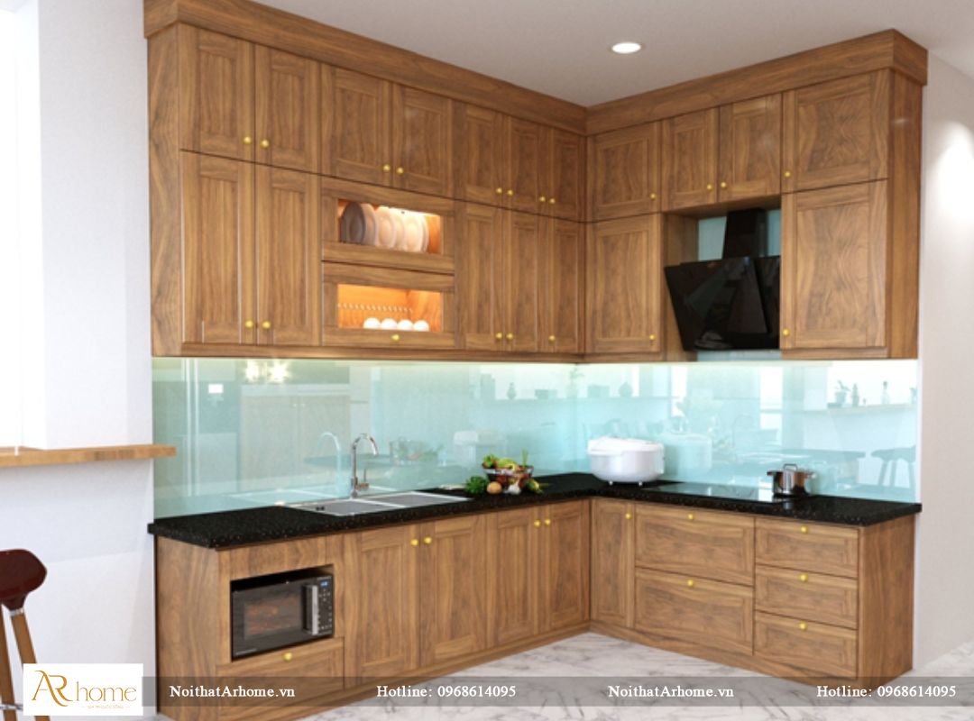 Tủ bếp gỗ tự nhiên