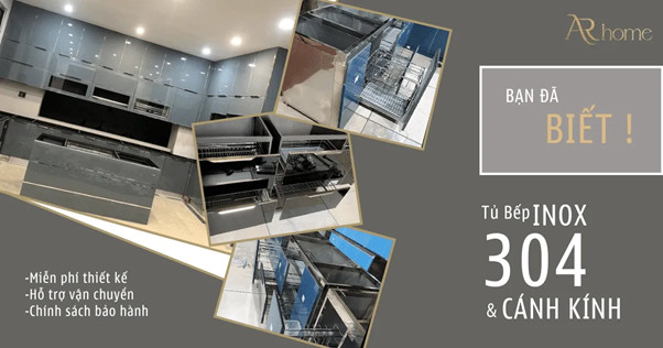 Cánh cửa Acrylic của tủ bếp inox