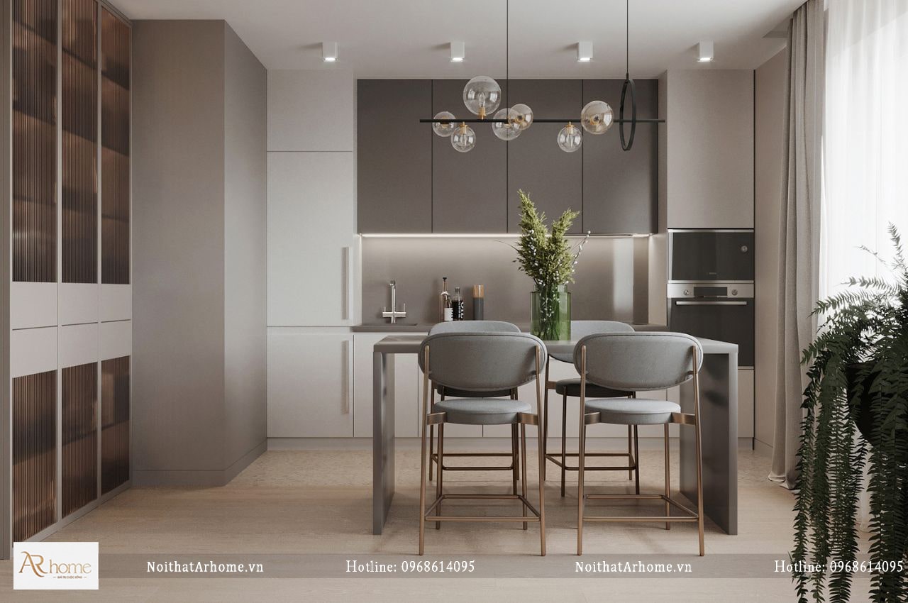 Tủ bếp hình chữ I đẹp tối ưu hóa không gian bếp
