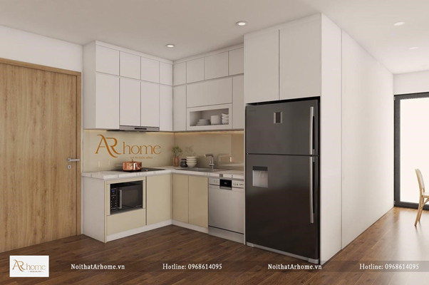Tủ bếp nhựa đẹp Picomat cánh phủ Acrylic