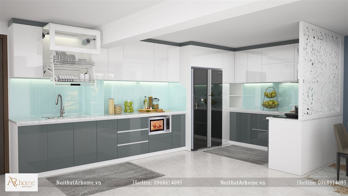 Ưu điểm của tủ bếp làm từ chất liệu acrylic
