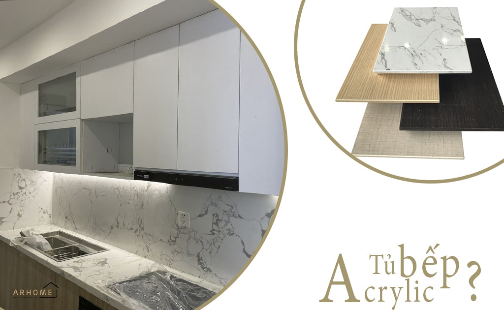 Acrylic chất liệu làm tủ bếp chống nước