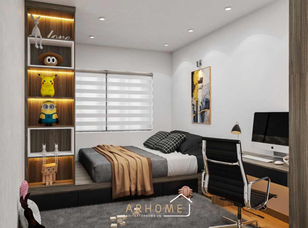 Giường ngủ bằng gỗ cho bé trai