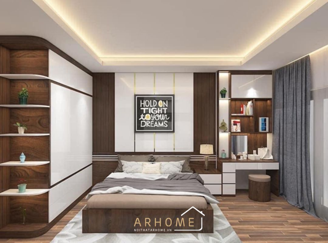 Giường ngủ gỗ MDF Melamine siêu bền và đẹp