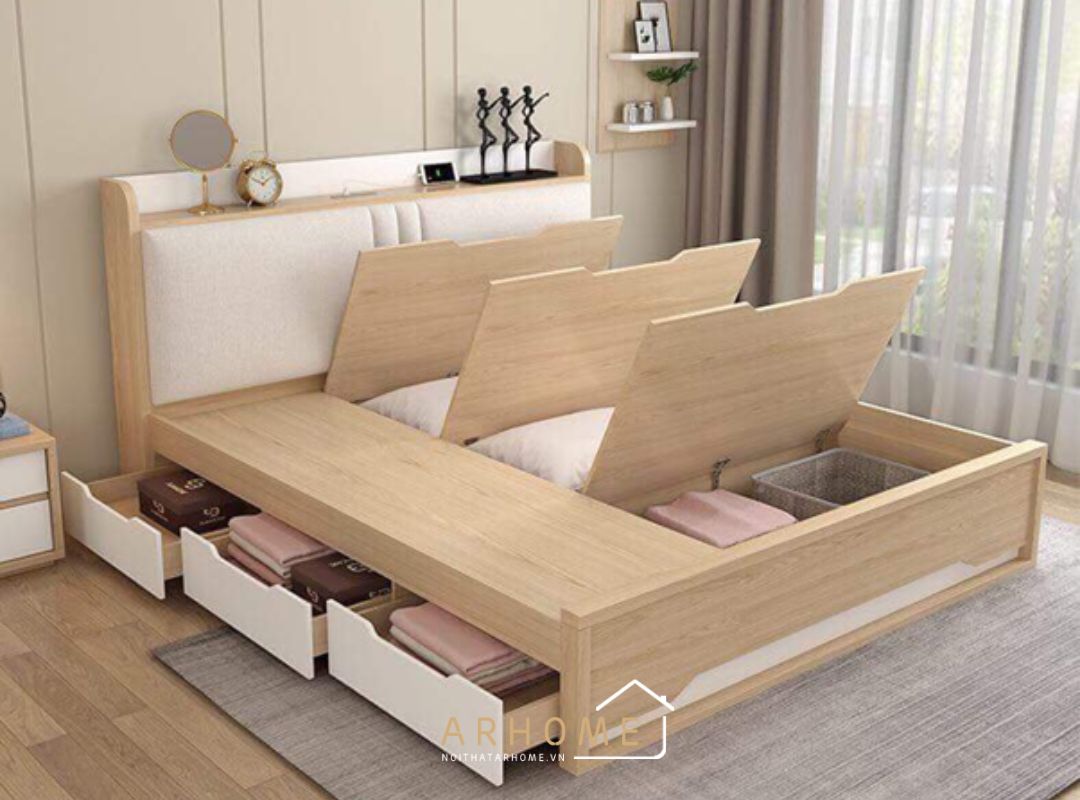 Giường ngủ kết hợp ngăn kéo thông minh
