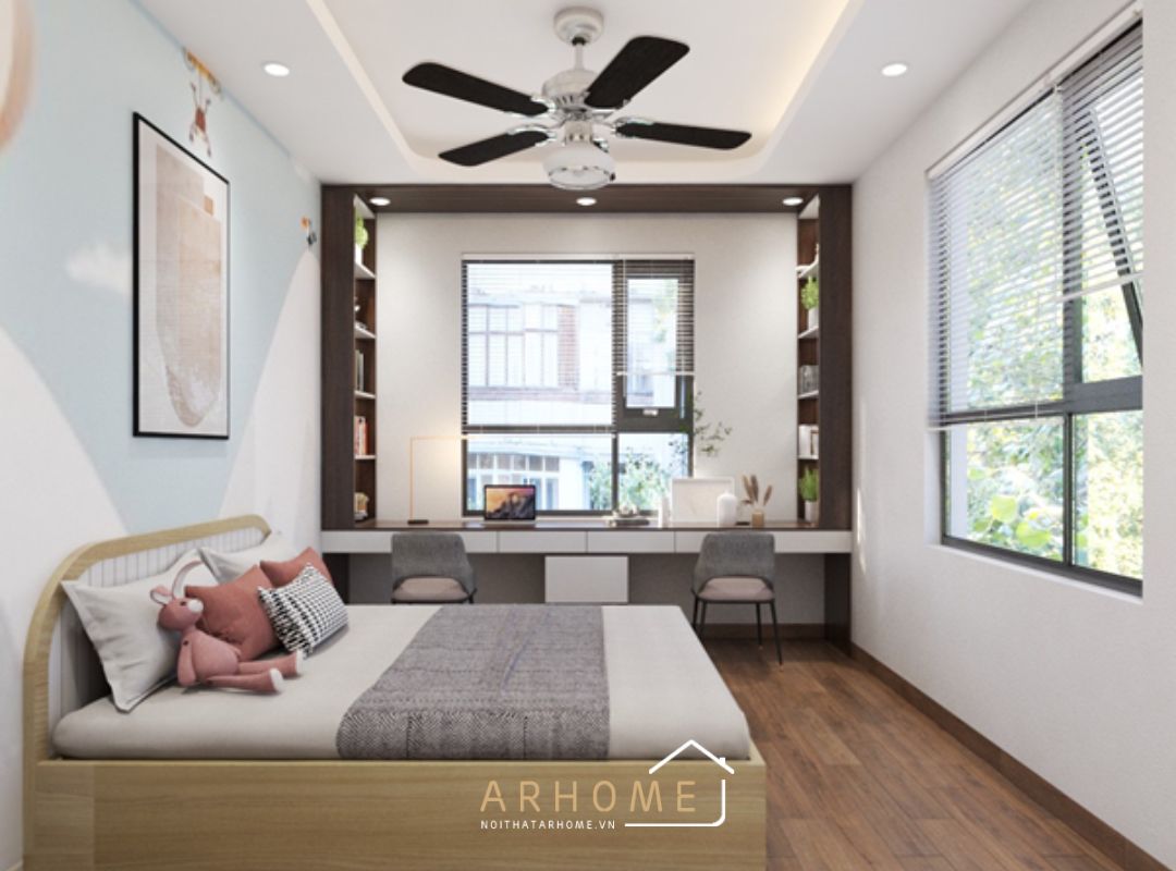 Giường ngủ gỗ melamine cho bé gái