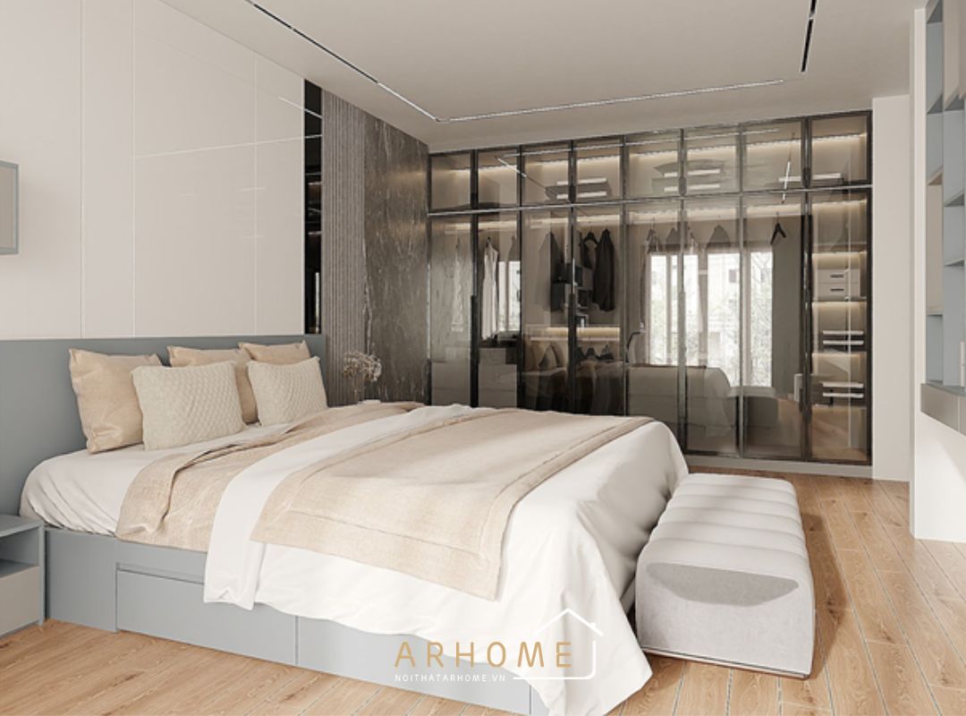 Giường ngủ gỗ melamine thiết kế tinh tế