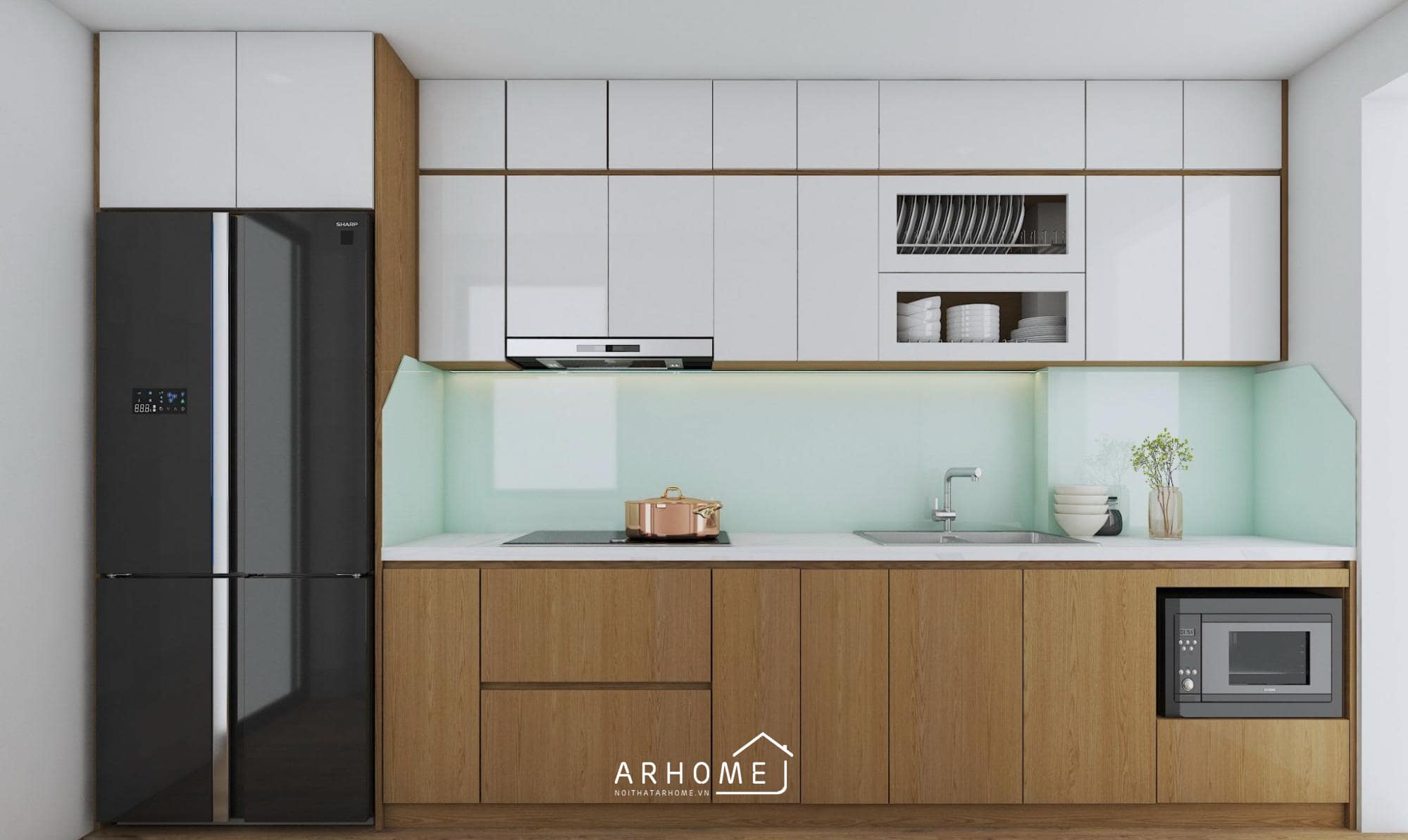 Linh hoạt lựa chọn màu sắc cho tủ bếp