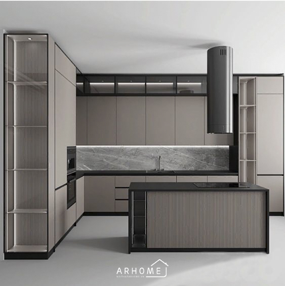 Lựa chọn tủ bếp kết hợp bàn đảo