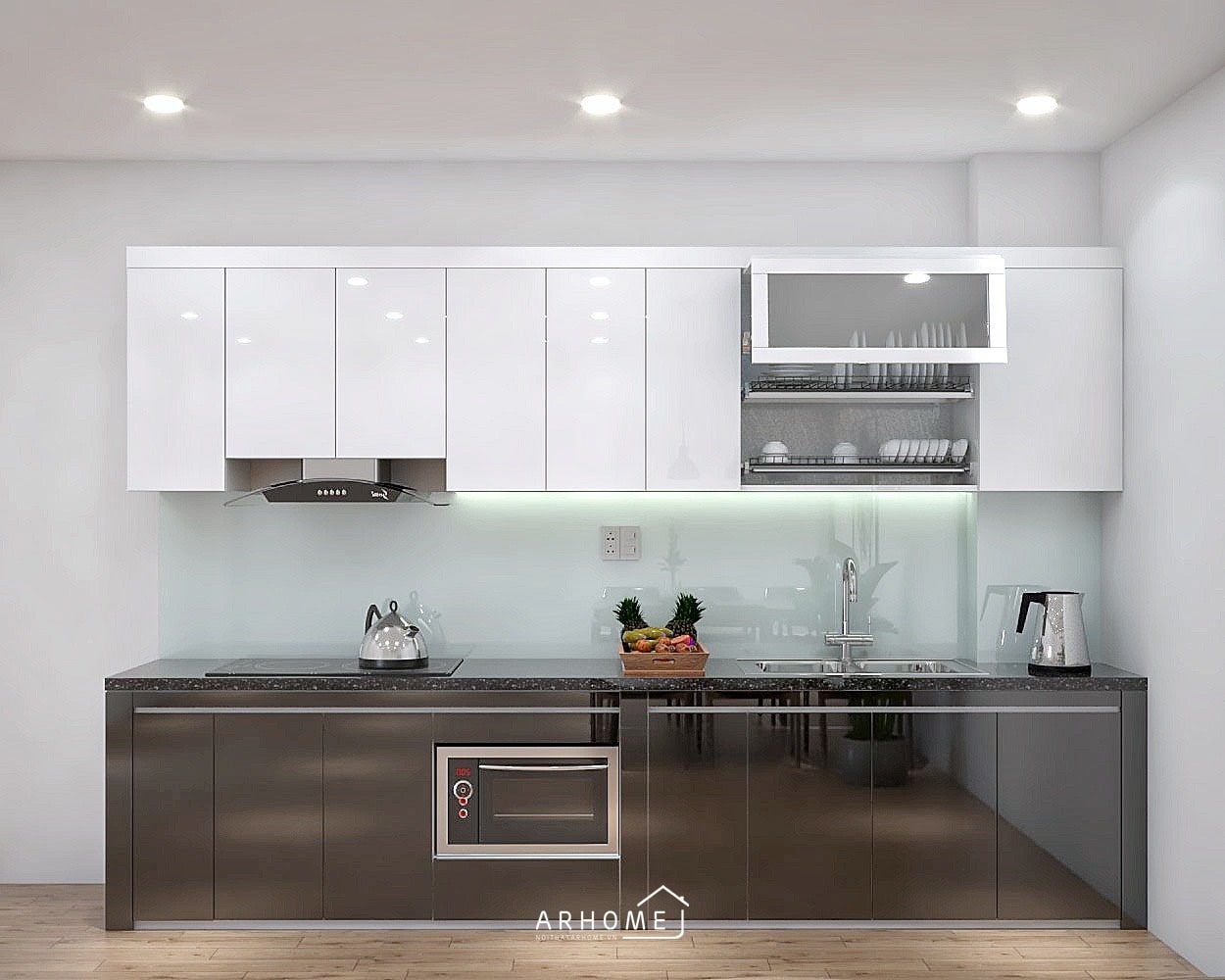 Mẫu tủ bếp Acrylic chống nước hiệu quả