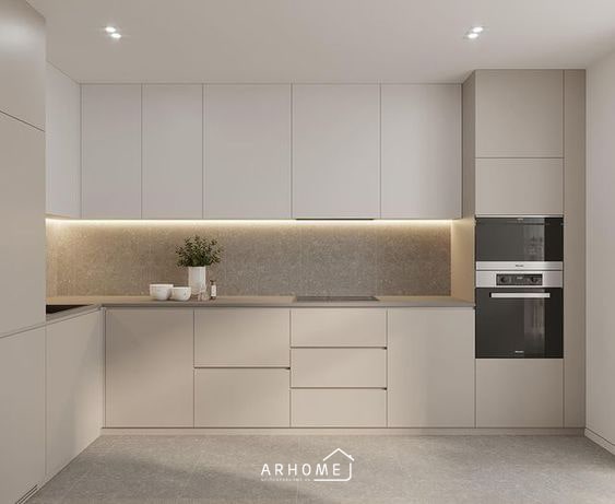 Mẫu tủ bếp nhựa Picomat cánh Acrylic hiện đại thiết kế kịch trần