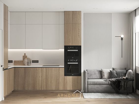 Tủ bếp đẹp cho căn hộ chung cư hình chữ I
