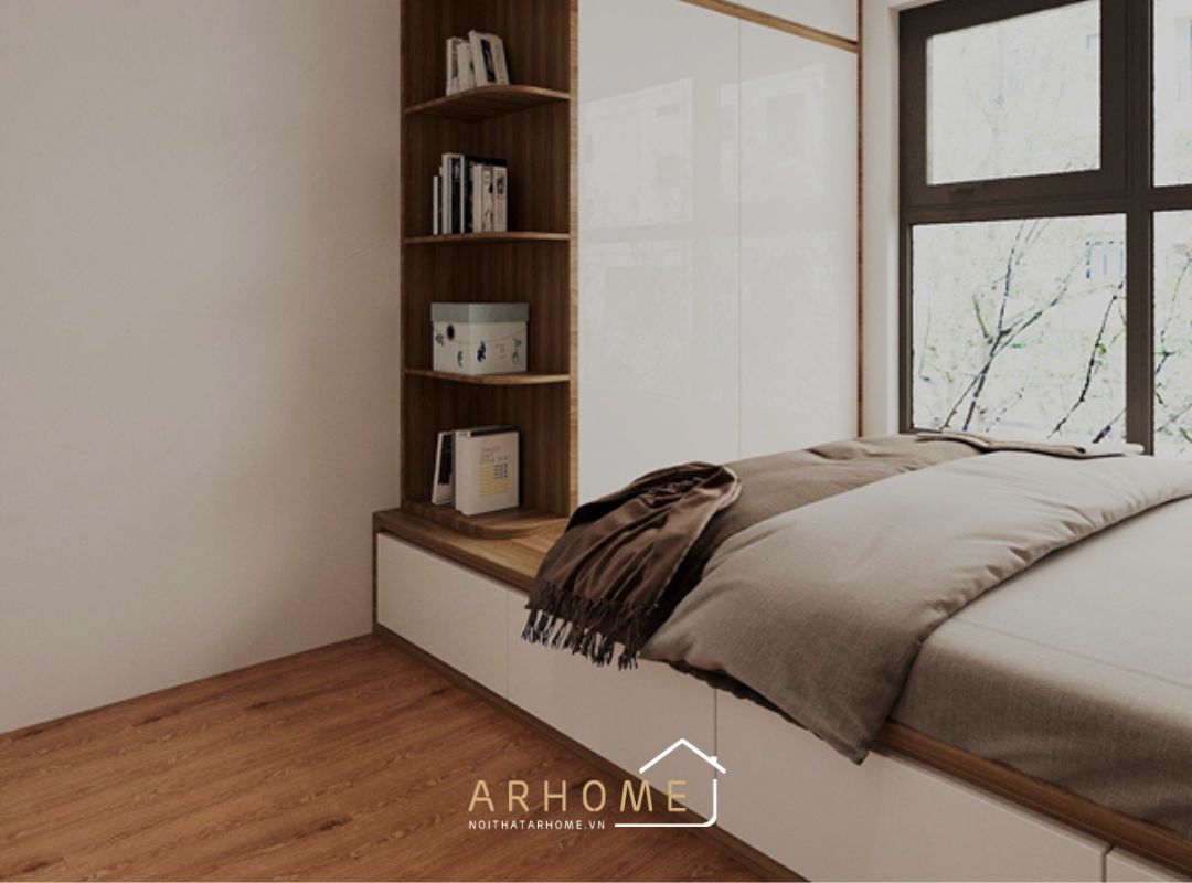 Giường ngủ có ngăn kéo thông minh liền tủ áo tiết kiệm diện tích