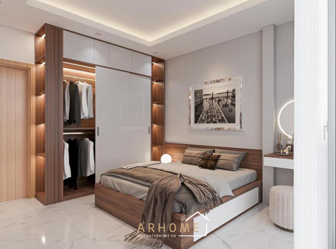Giường ngủ gỗ công nghiệp MDF hiện đại