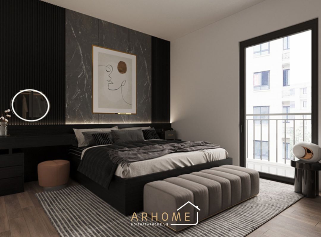 giường ngủ gỗ công nghiệp MDF sang trọng