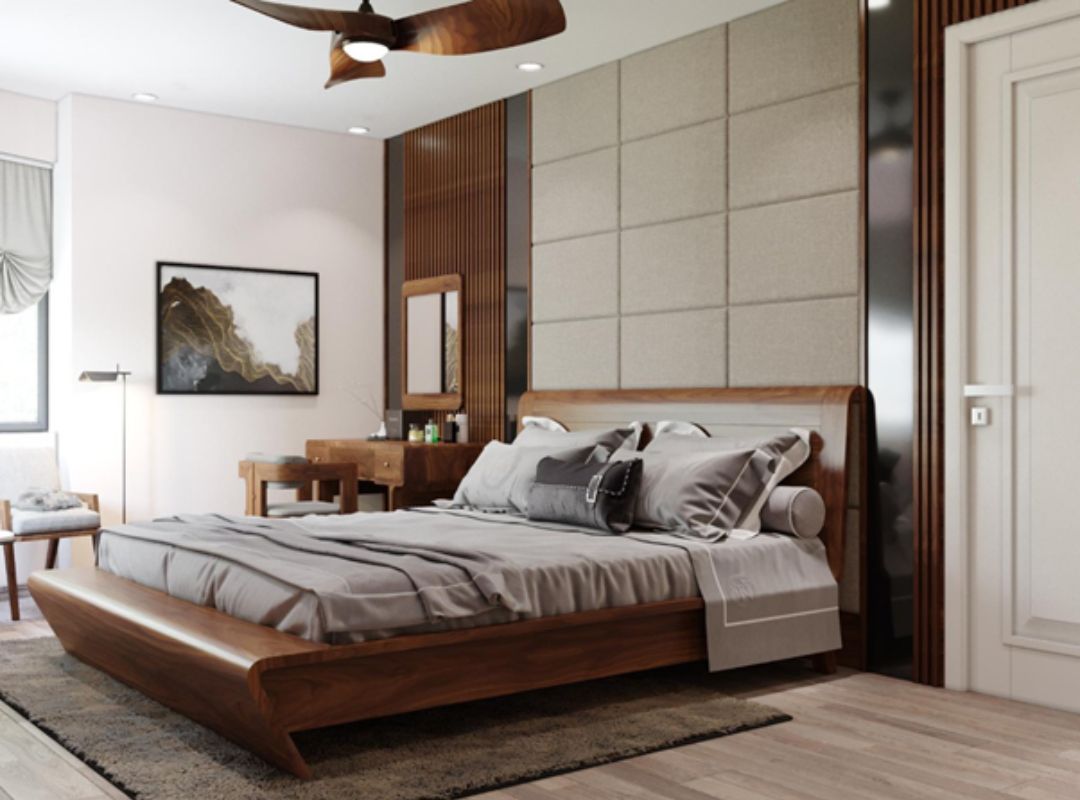 Giường ngủ chất liệu gỗ tự nhiên