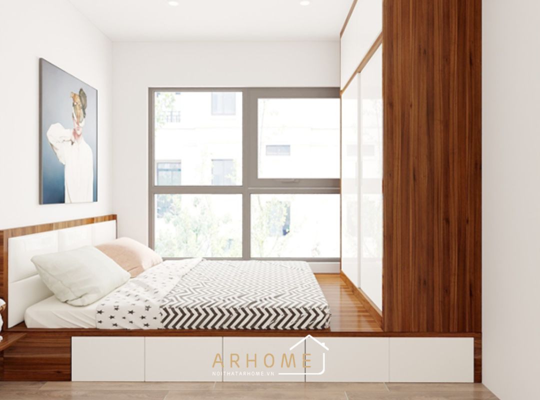 Giường ngủ liền tủ quần áo tiết kiệm diện tích