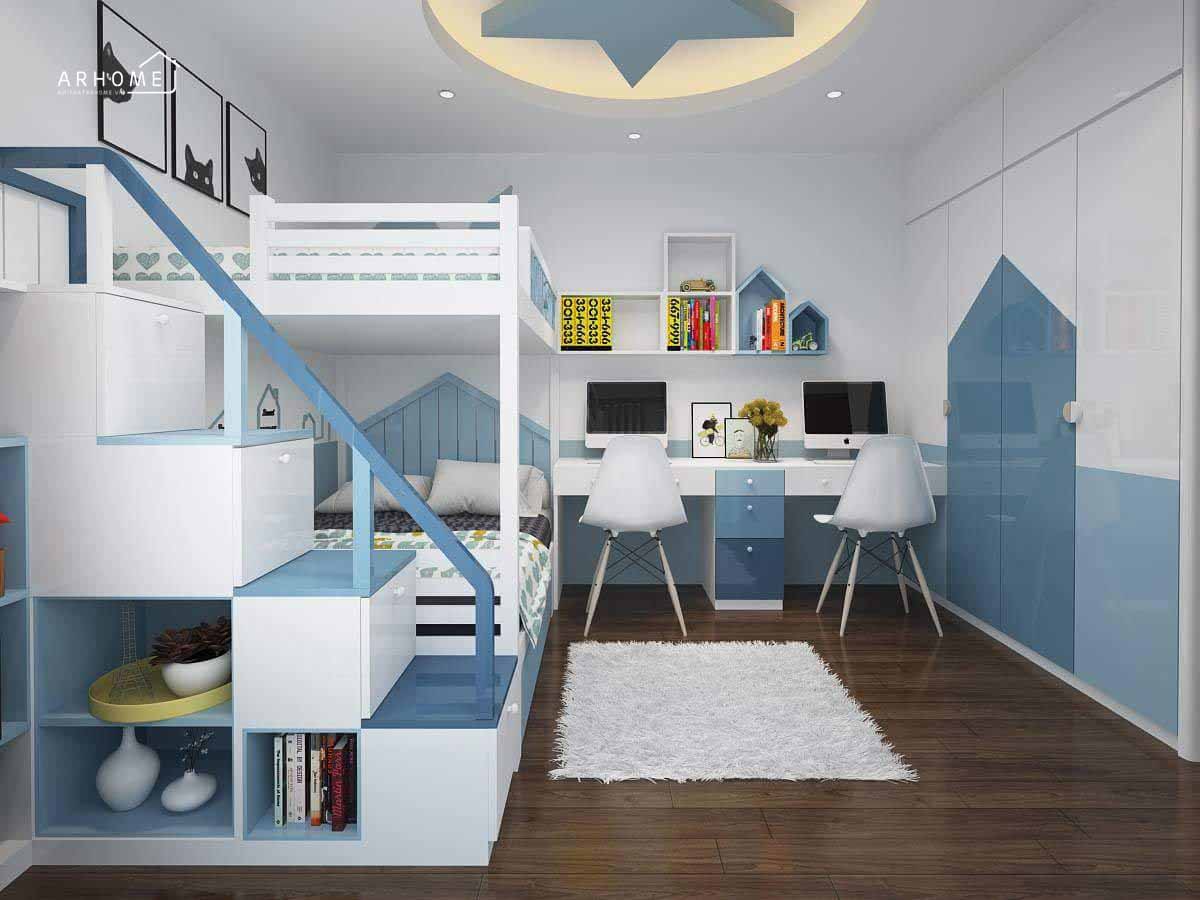 Thiết kế giường tầng hiện đại cho bé