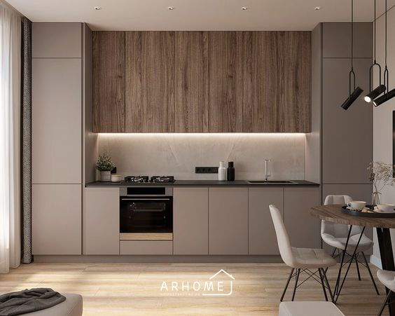 Thiết kế hệ tủ bếp thông minh bằng gỗ MDF
